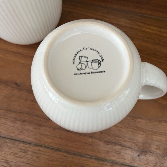 Ceramic Ribbed Reactive Glaze Coffee Mugs 12oz Set of 6 - Picture 5 of 6